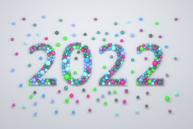 Premium Photo | New year 2022 simple illustration with large bold