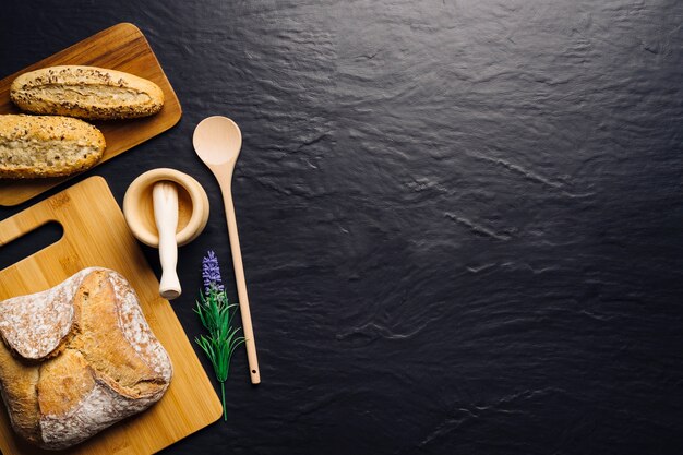 creative italian food concept with space on right