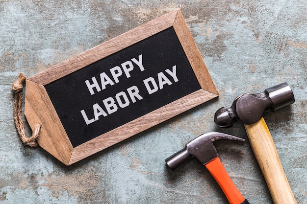 Creative labor day banner composition