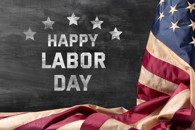 creative labor day banner composition