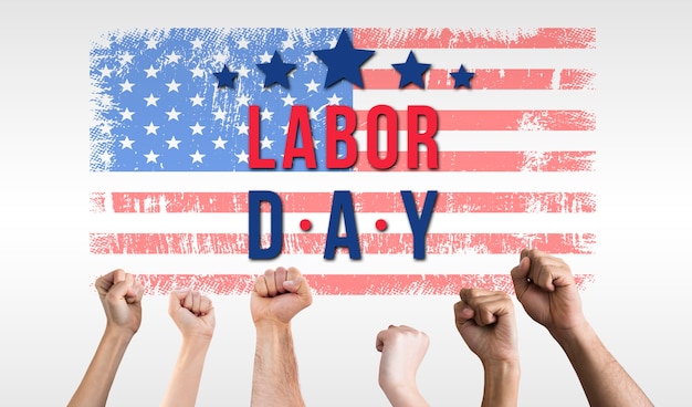 Creative labor day banner composition