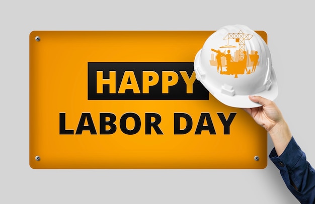 creative labor day banner composition
