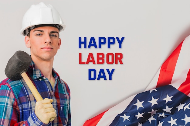 Free photo creative labor day banner composition