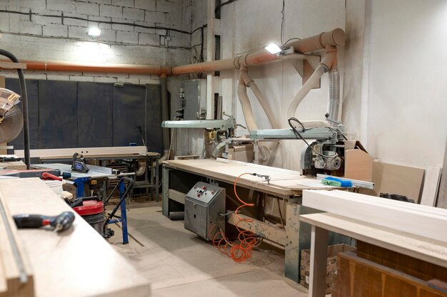 Creative man working in a woodshop