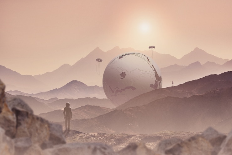 Free Photo creative mars collage