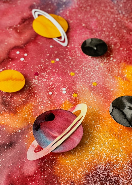 Free photo creative paper planets arrangement