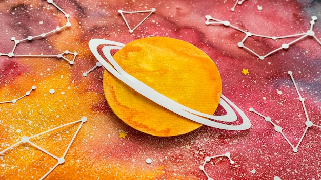 Free photo creative paper planets arrangement