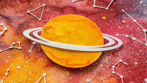 Creative paper planets arrangement