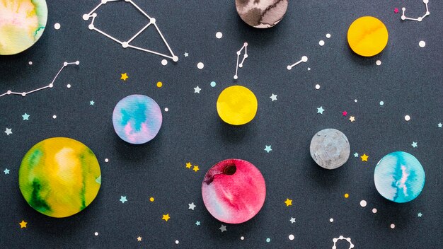 Creative paper planets assortment