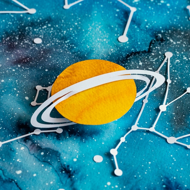 Creative paper planets composition