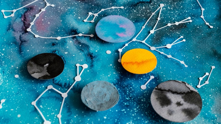 Free Photo creative paper planets composition