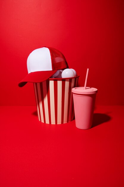 Creative trucker hat still life