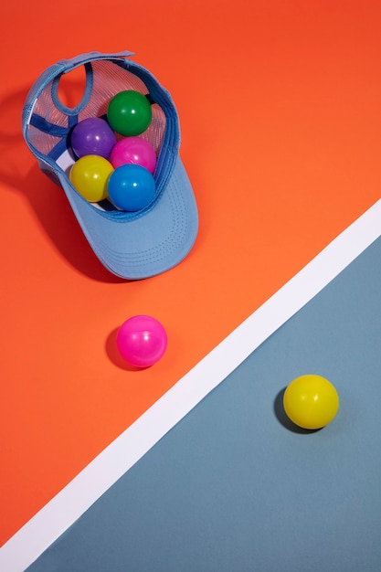 Creative trucker hat still life