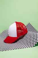 Free photo creative trucker hat still life