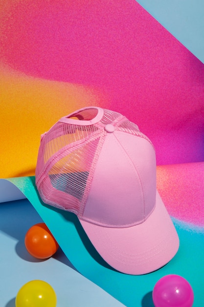 Foto gratuita cappello da camionista creativo ancora in vita