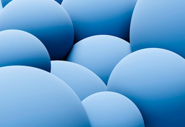 Creative wallpaper with blue spheres