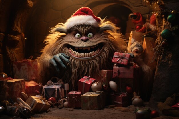 Creature illustrating the grinch