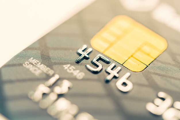 Credit card close up