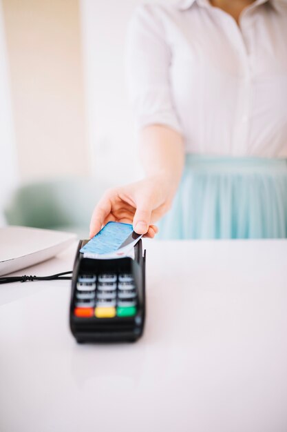 Credit card on payment terminal