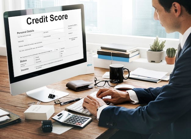 Free photo credit score financial banking economy concept