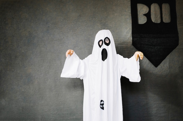 Free photo creepy ghost and boo banner