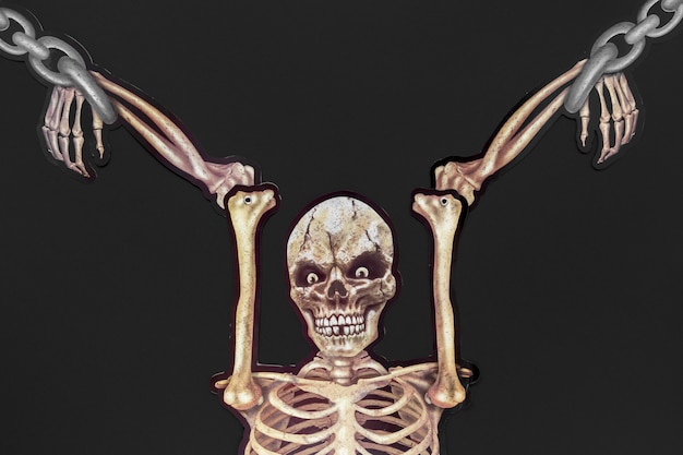 Free photo creepy skeleton for halloween concept