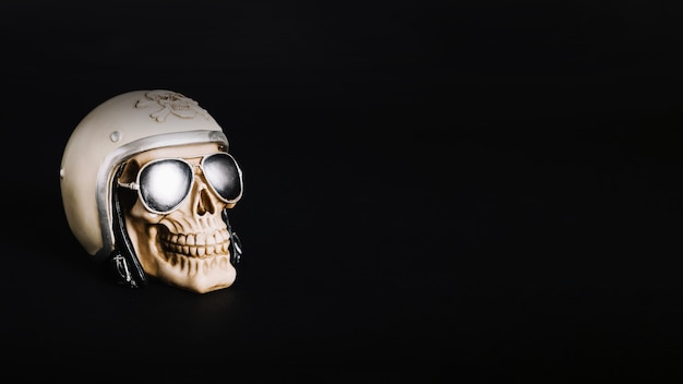 Creepy skull on black background