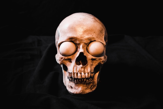 Free photo creepy skull with white eyeballs