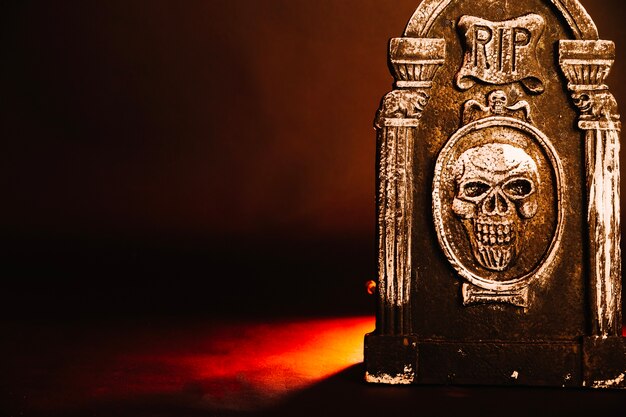 Creepy tombstone in studio