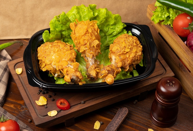 무료 Photo 바삭한 치킨 나지만 크래커와 함께 구운 kfc 스타일