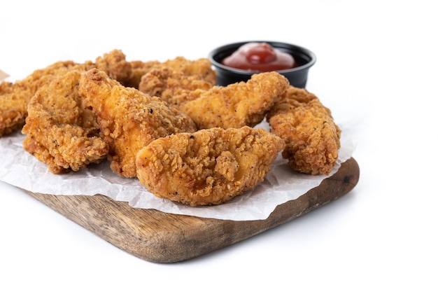 Crispy Kentucky fried chicken on cutting board
