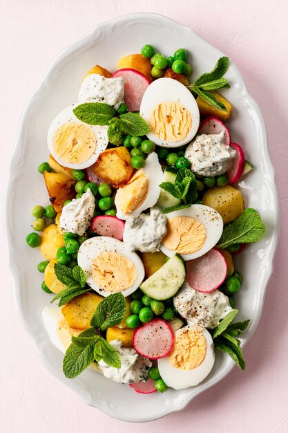 Crispy potato and egg salad