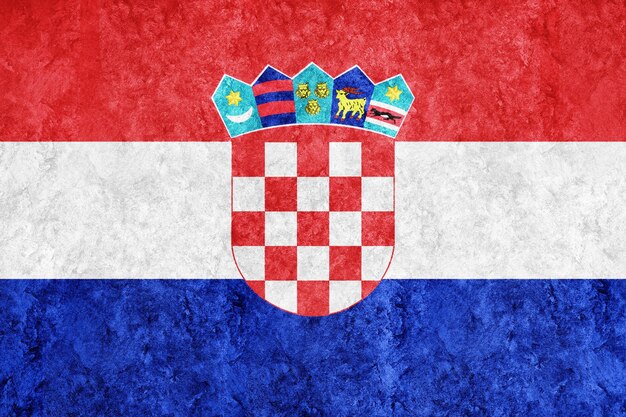 Croatia Metallic flag, Textured flag, grunge flag