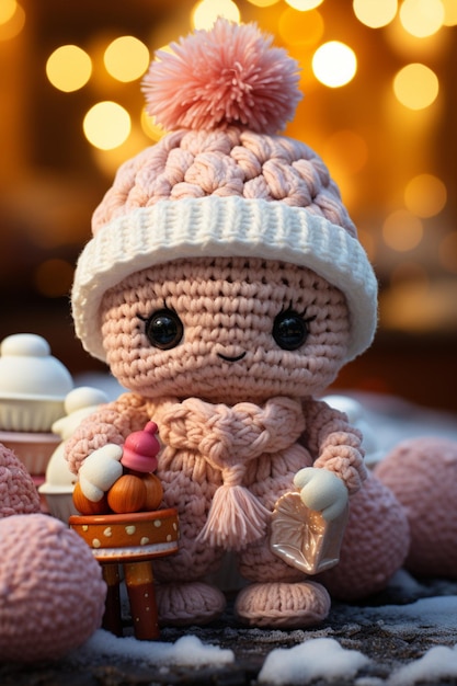 Free photo crochet christmas doll