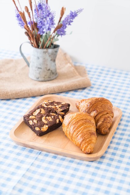 croissant and brownies