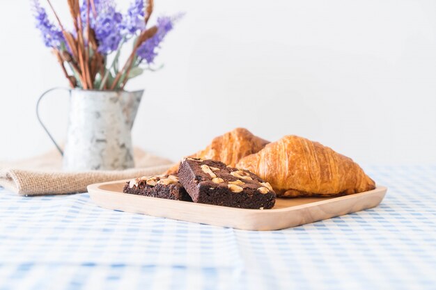 croissant and brownies