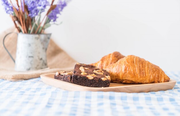 croissant and brownies