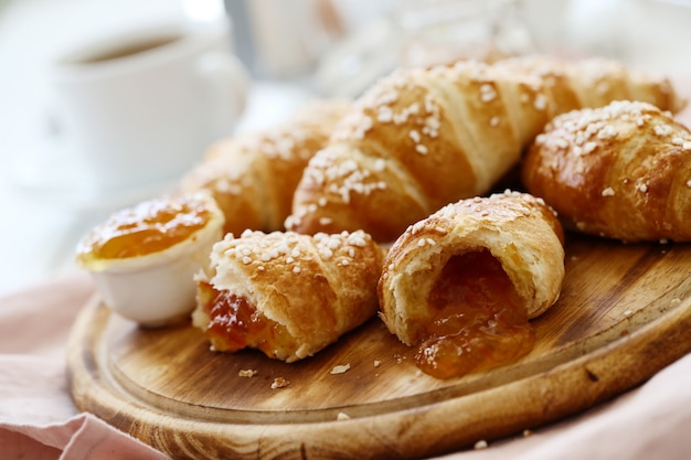 Croissants filled with jam