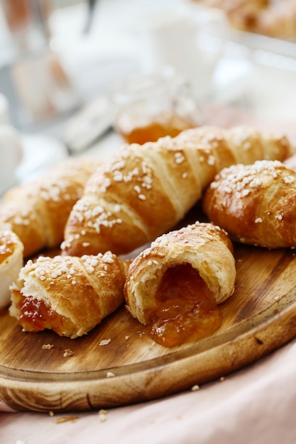 Croissants filled with jam