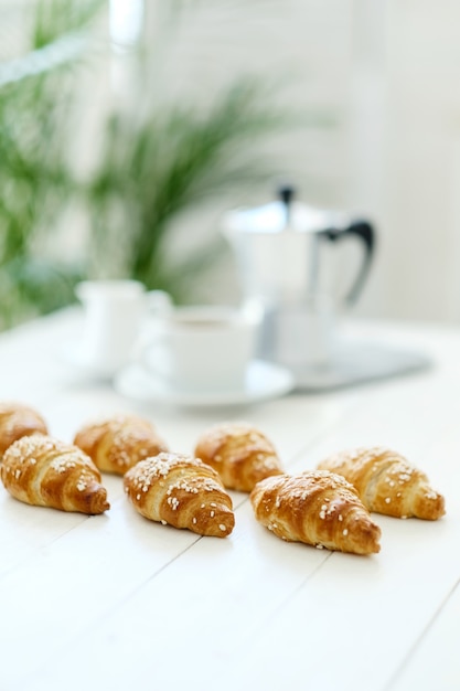 Free photo croissants on table