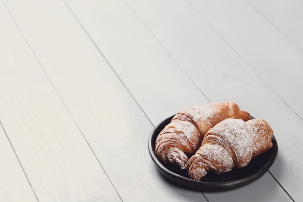 Croissants with powdered sugar