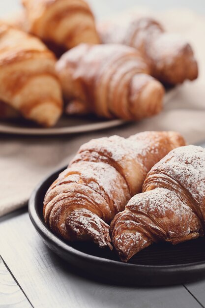 Croissants with powdered sugar