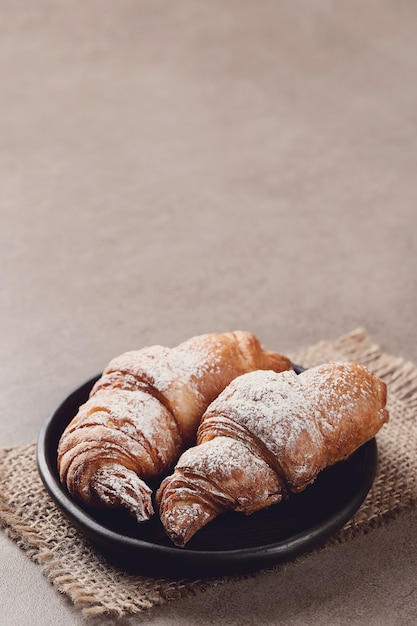 Croissants with powdered sugar