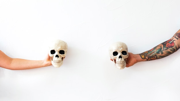 Free photo crop arms with skulls