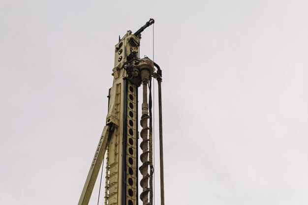 Crop crane on construction site