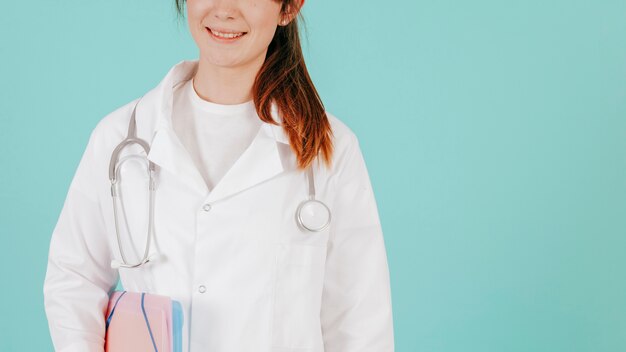 Crop doctor with stethoscope and documents