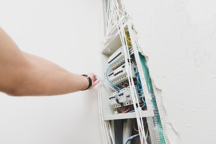 無料Photo トリミング電気工事のワイヤー
