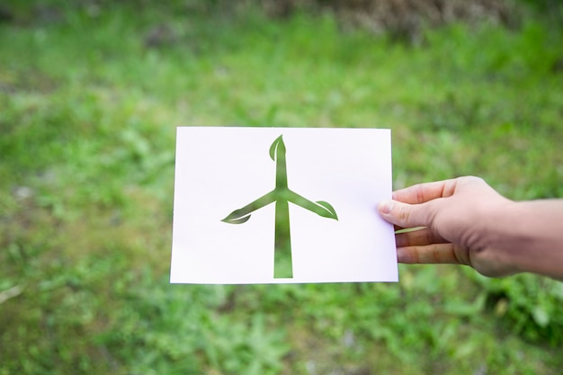 Free photo crop hand with ecology symbol