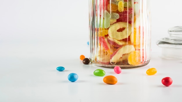 Crop jar with jelly candies