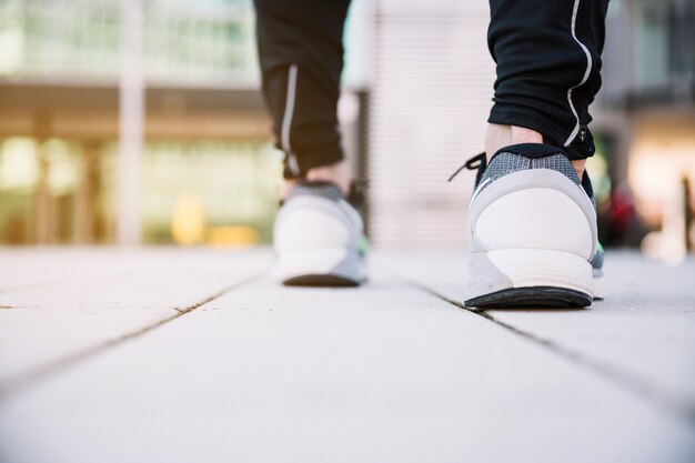 Crop legs on pavement